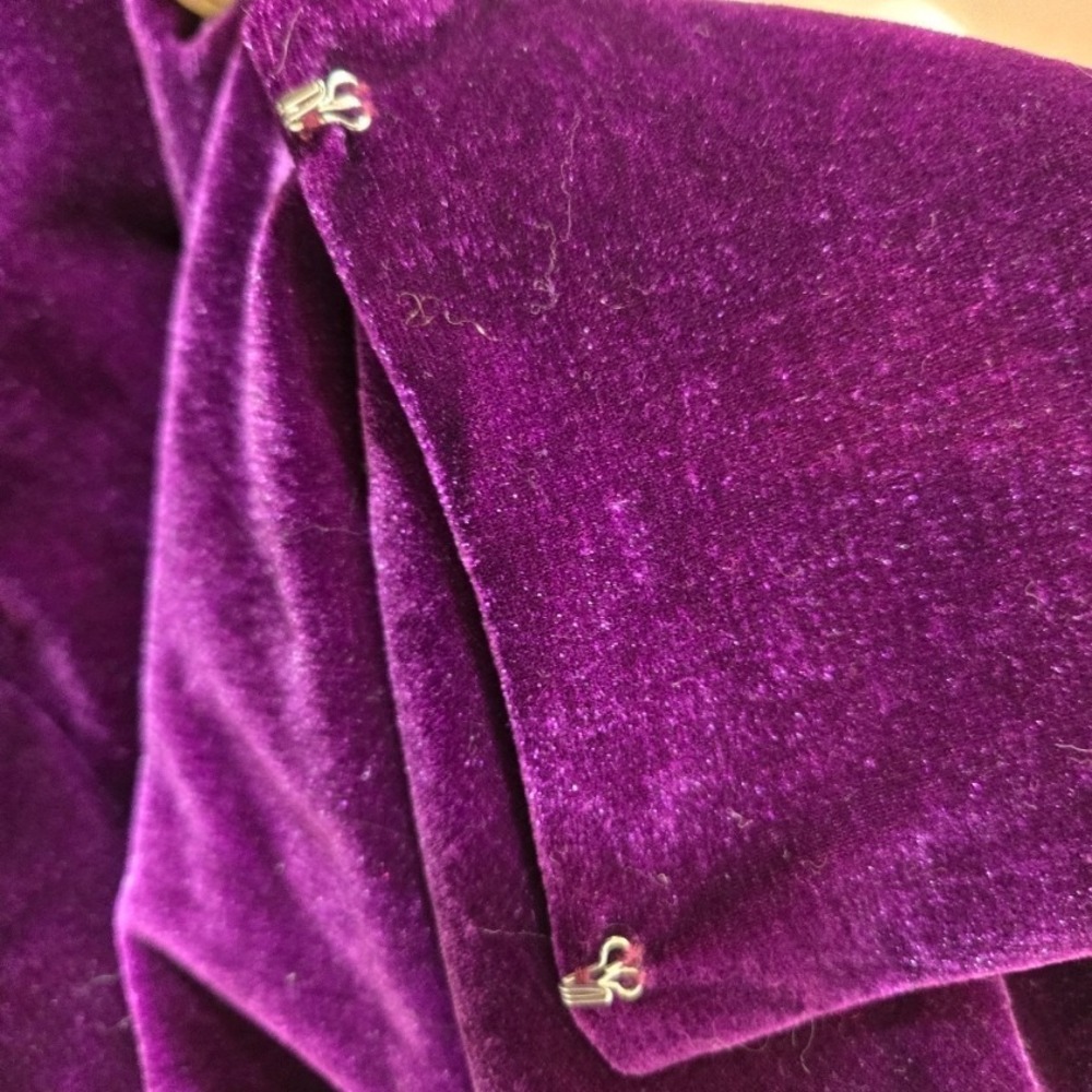 Cos Monde Cosplay Emperor Jacket Women's Large Purple Velvet Sash Epaulets - Picture 11 of 16